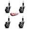 Service Caster 3'' Black Poly Wheel Swivel 1-1/8'' Expanding Stem Caster Set, 4PK SCC-EX20S314-PPUB-BLK-118-4 - alternate 2
